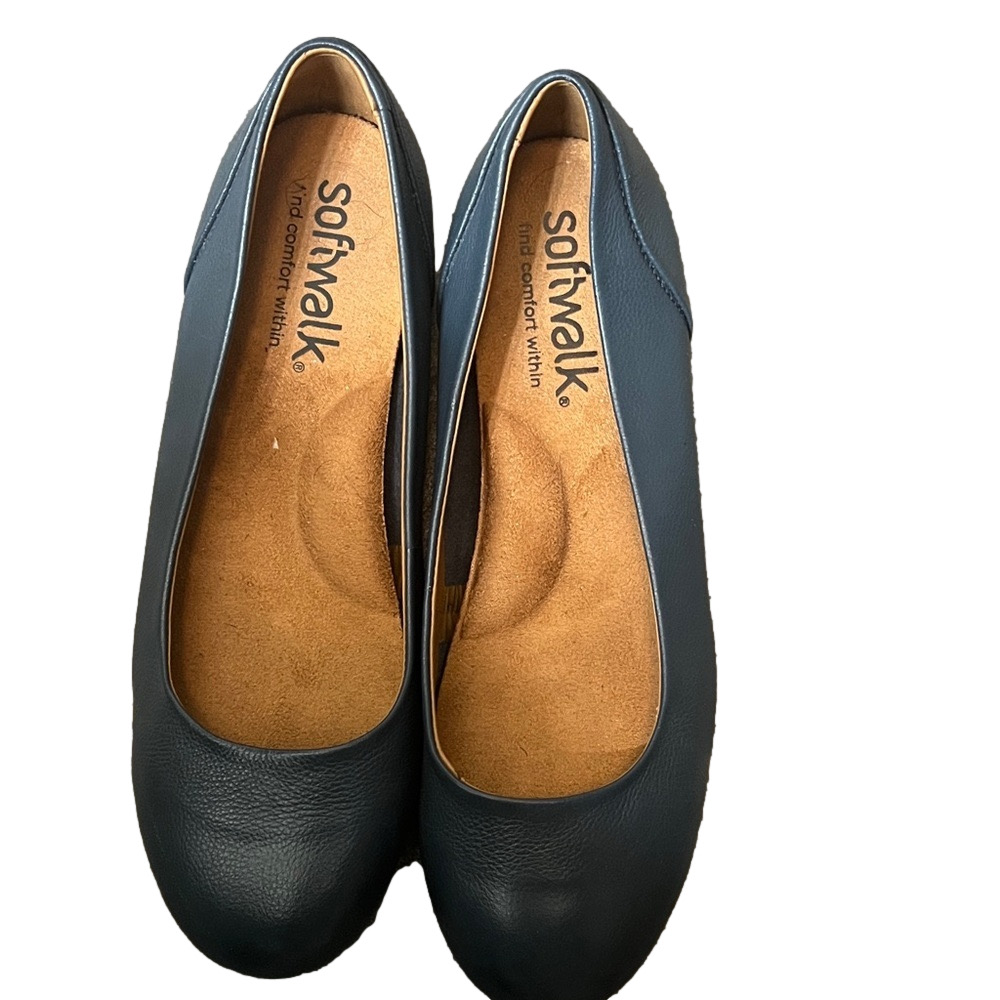 Softwalk Sonoma Ballet Flats Slip On Blue 9W walking summer spring